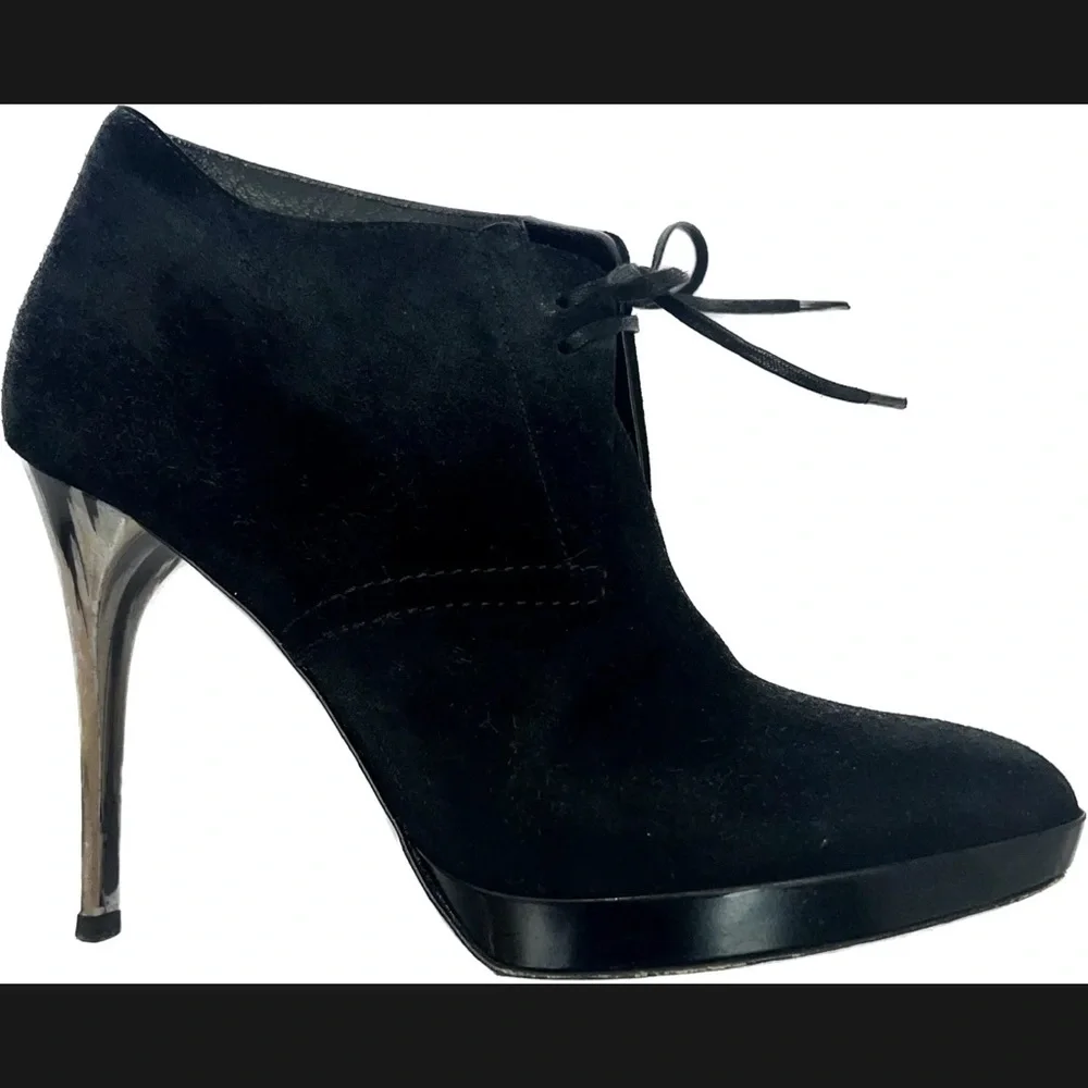 BURBERRY PRORSUM Black Suede English Icons Tanfield 110 BOOTS Size 38 - Picture 2 of 9